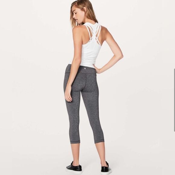 Lululemon Wunder Under Hi Rise Crop Legging  Heathered Gray - Picture 14 of 14
